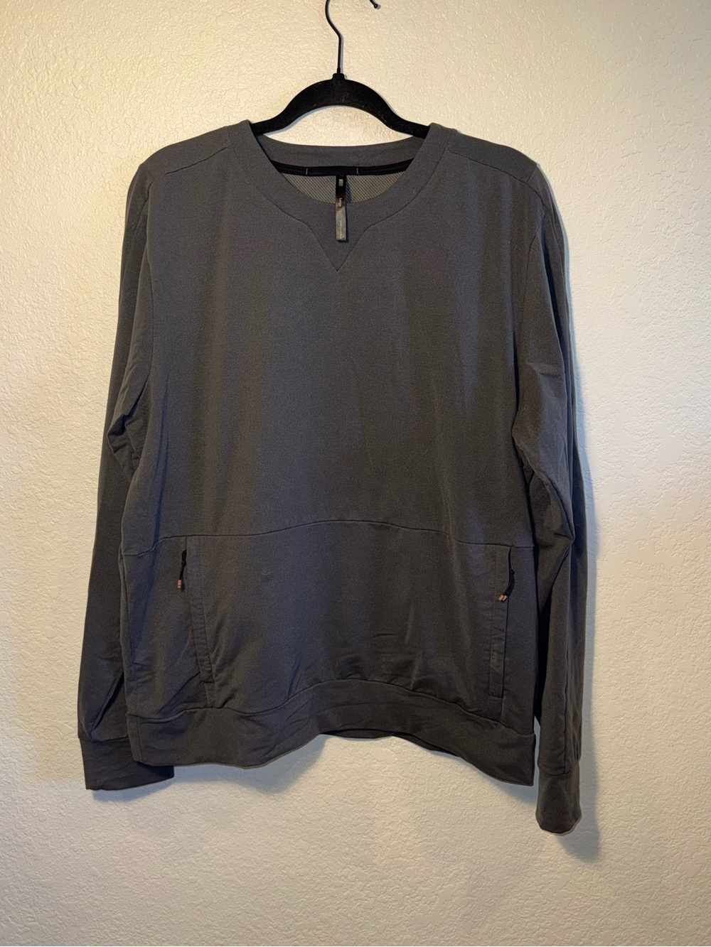 REI Gray Men’s Technical Pullover Athletic Sweatshirt with Pockets Gorpcore L